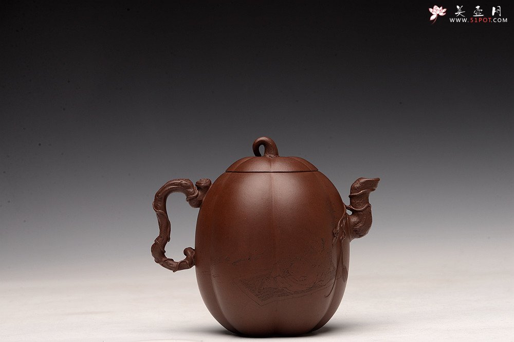 紫砂壶图片：顾正芳精品全手 原创作品 花货技法精湛  甜瓜 赵辉老师精刻 - 美壶网