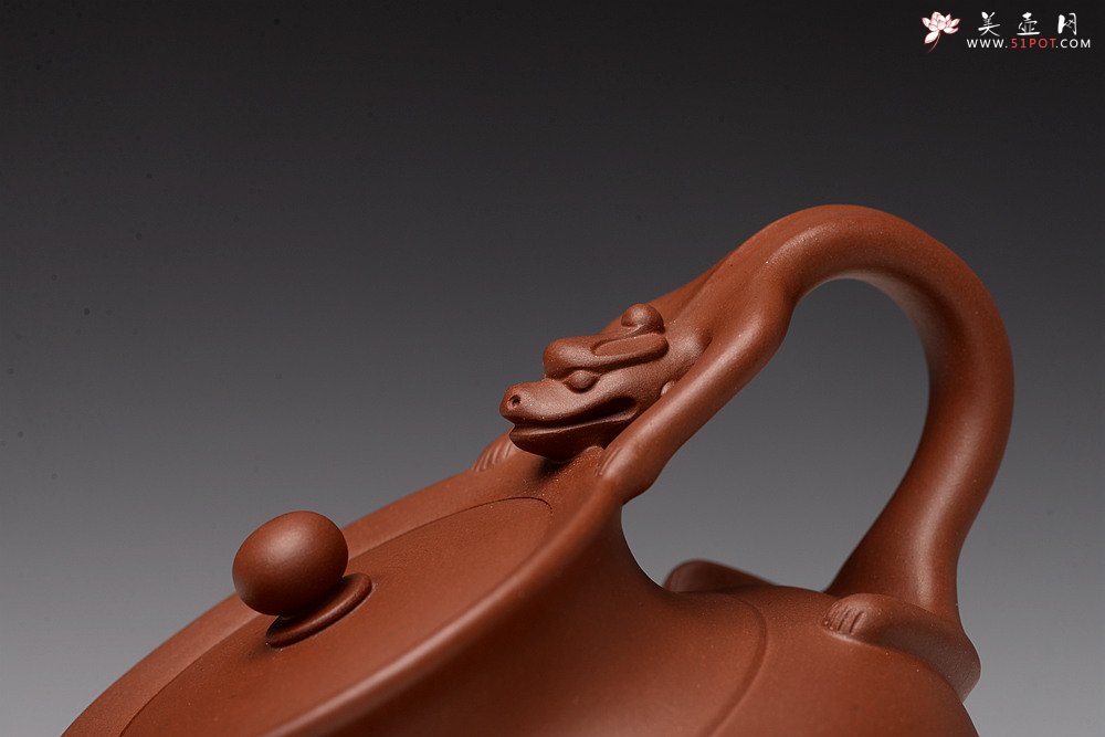 紫砂壶图片：呕心力作 精于洪霞精品代表作~ 全手螭龙 雍容华贵 - 美壶网
