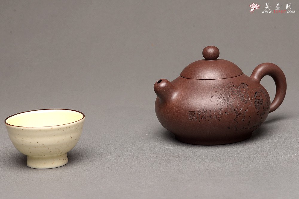 紫砂壶图片：谭华斌近作 道洪风格之珠韵 刀法精炼 美壶特惠 - 美壶网