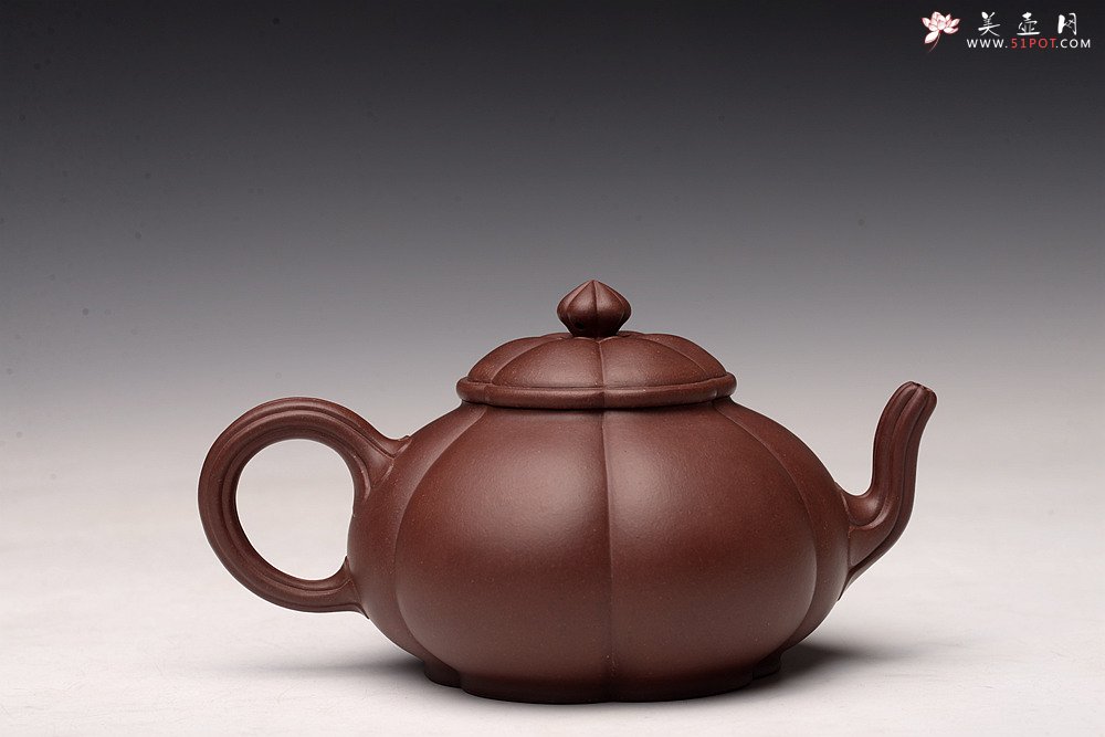 紫砂壶图片：气韵流畅 绽放之美 全手筋囊佳器 六瓣莲花 - 美壶网