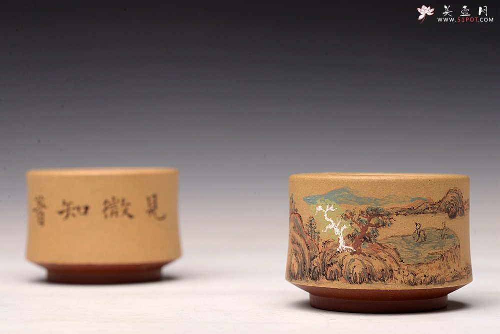 紫砂壶图片：禅定杯 精品品茗杯 清水泥粉段泥 - 美壶网