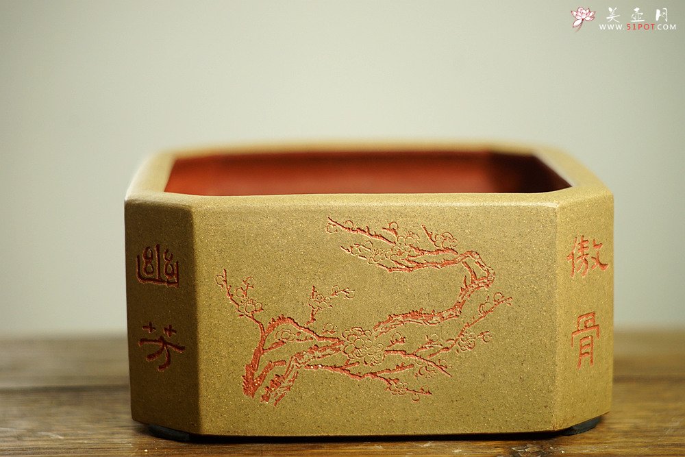 紫砂壶图片：张听刚精心之作 梅兰竹菊 四君子水洗 雅舍必备 - 美壶网