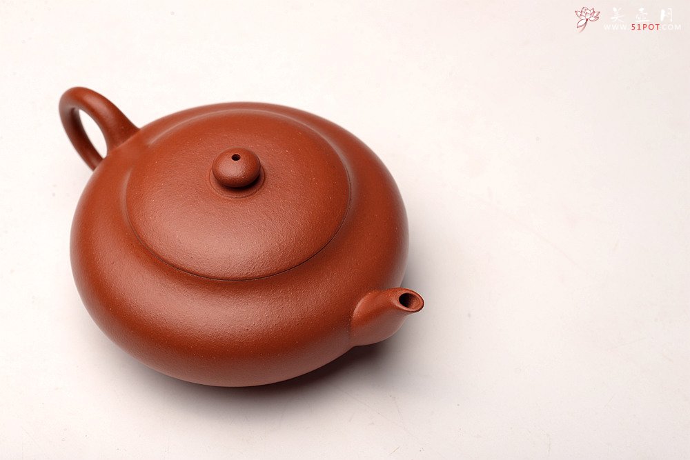 紫砂壶图片：王薇丙申全手 大口实用 清秀合手 小红泥虚扁 - 美壶网