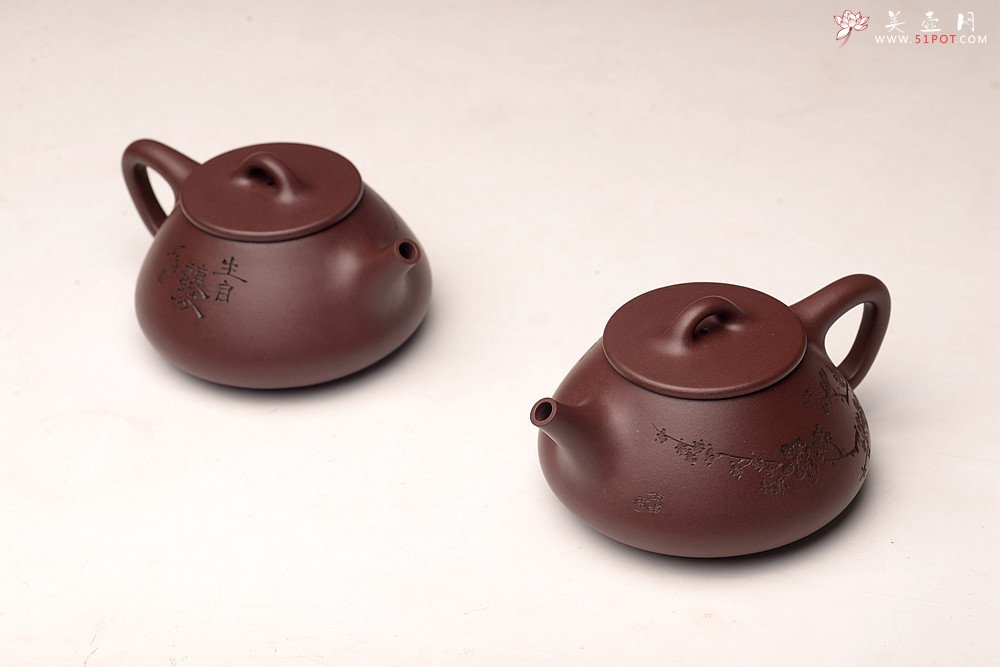 紫砂壶图片：梅骨兰香 全手子冶石瓢 骨肉均挺之精品 - 美壶网