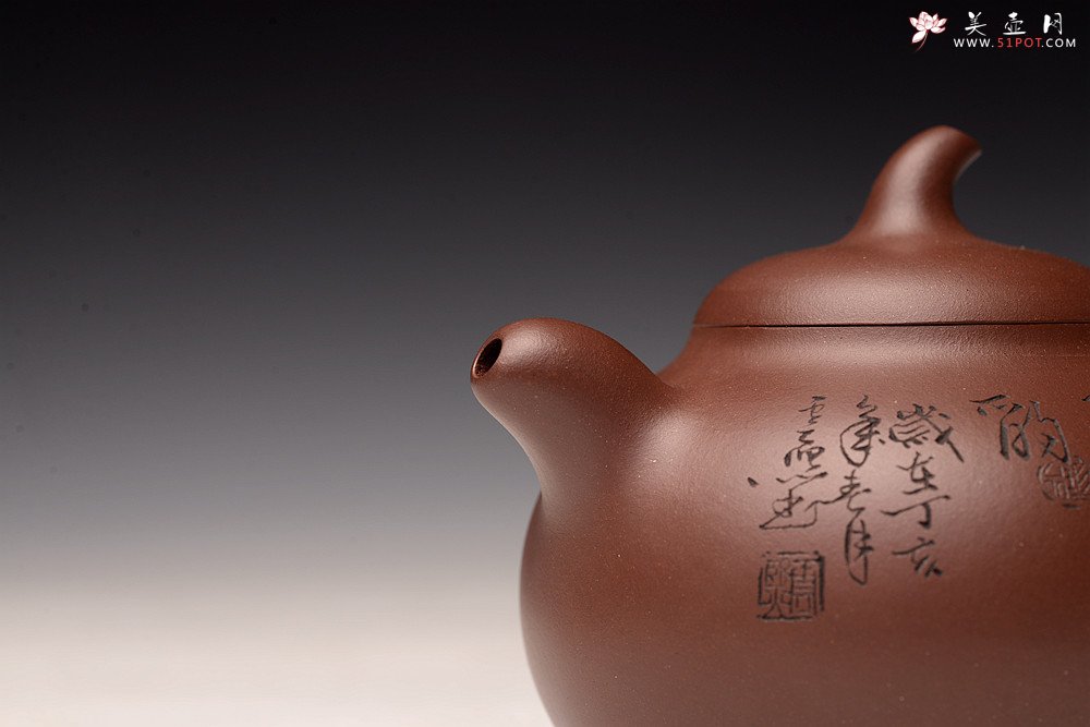 紫砂壶图片：张云熙精品之作 富有逸趣 传统器形 饱满可人 童子接福 茄瓜 - 美壶网