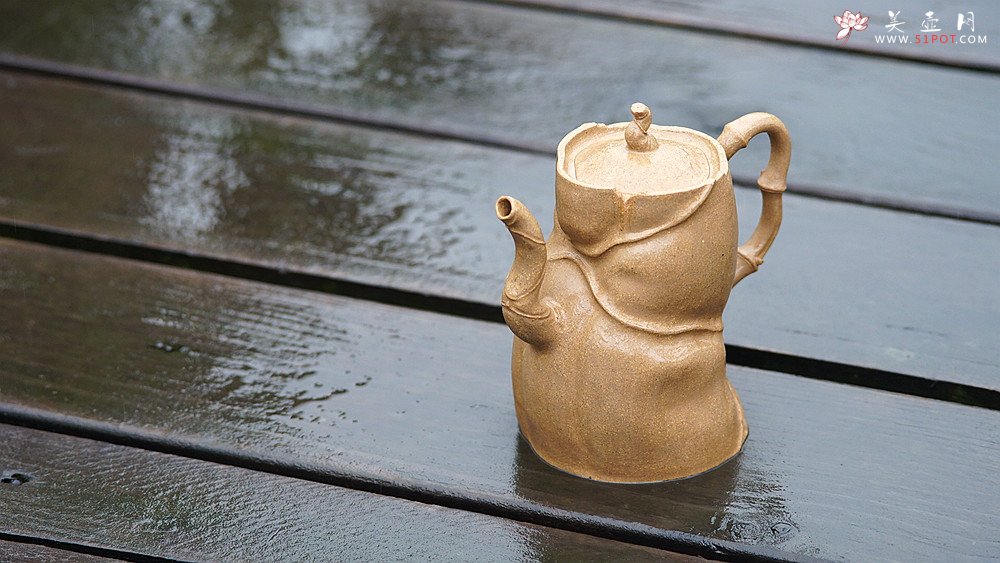 紫砂壶图片：林秀明丙申夏全手原创 摹竹韵寓隐逸之风  隐逸 养怡之福可得永年 - 美壶网