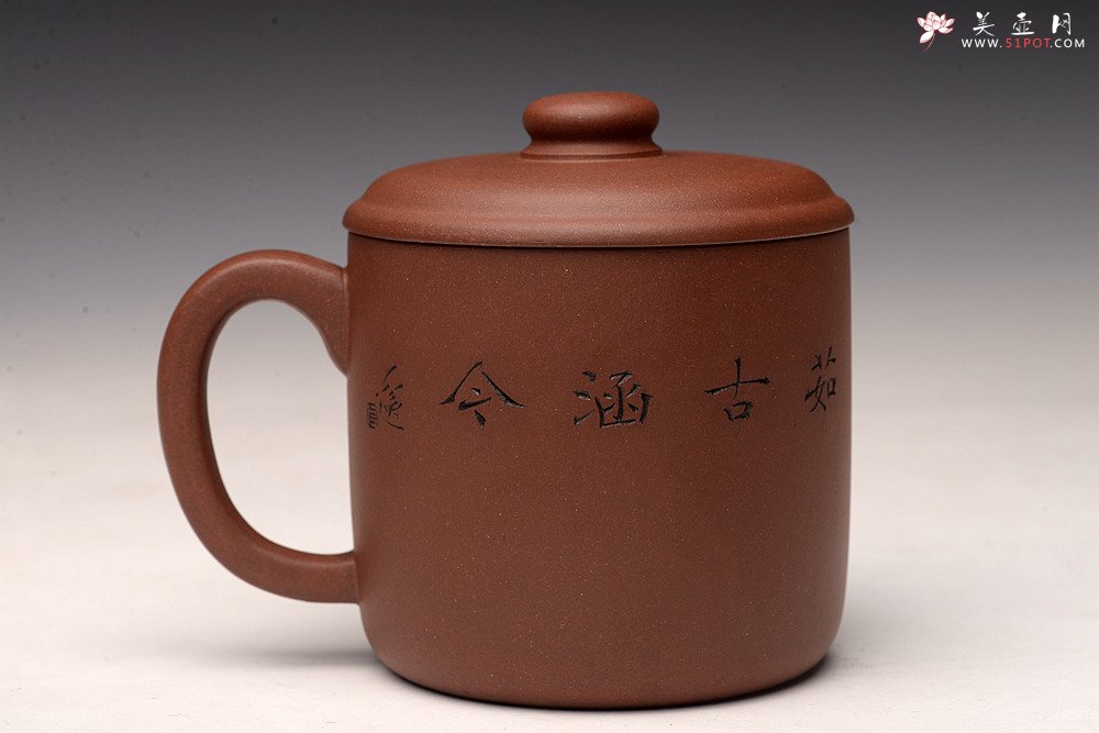 紫砂壶图片： 陆轶舟老师精刻 好料盖杯 精工  - 美壶网