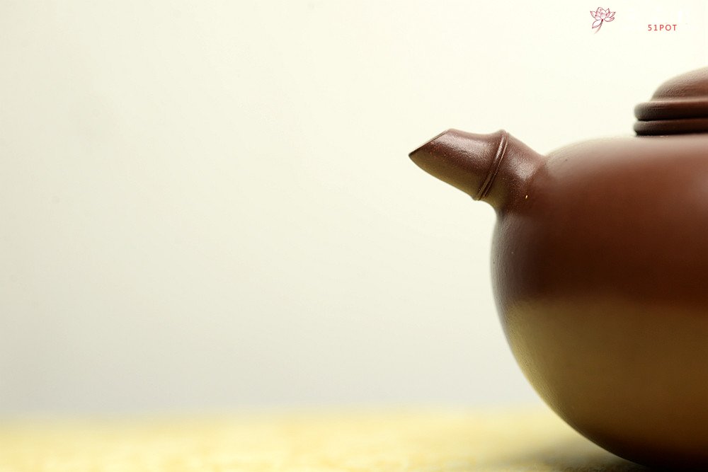 紫砂壶图片：实力派潘丹初丙申夏 优质紫泥  国画入壶 秀雅文气 全手原创福竹o(∩_∩)o - 美壶网