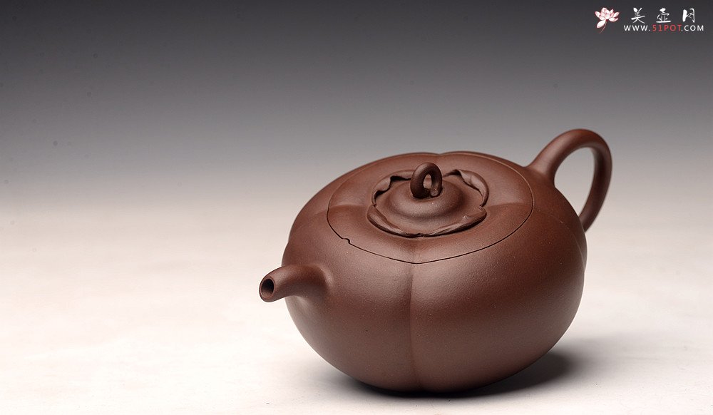 紫砂壶图片：潘丹初丙申夏精品 筋囊花货 全手玉柿二式 秀美逸品 爱不释手的精品 - 美壶网