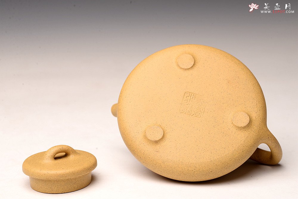 紫砂壶图片：和石夫人孙杨杨全手作品 骨肉均挺 全手子冶石瓢 和石文气装饰 - 美壶网