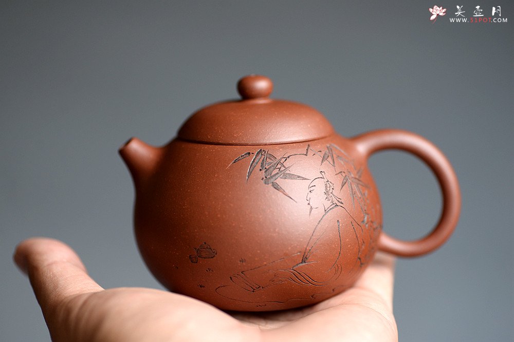 紫砂壶图片：美壶特惠 路达作品 全手文旦 一树装饰 圆润饱满 实用耐品 - 美壶网