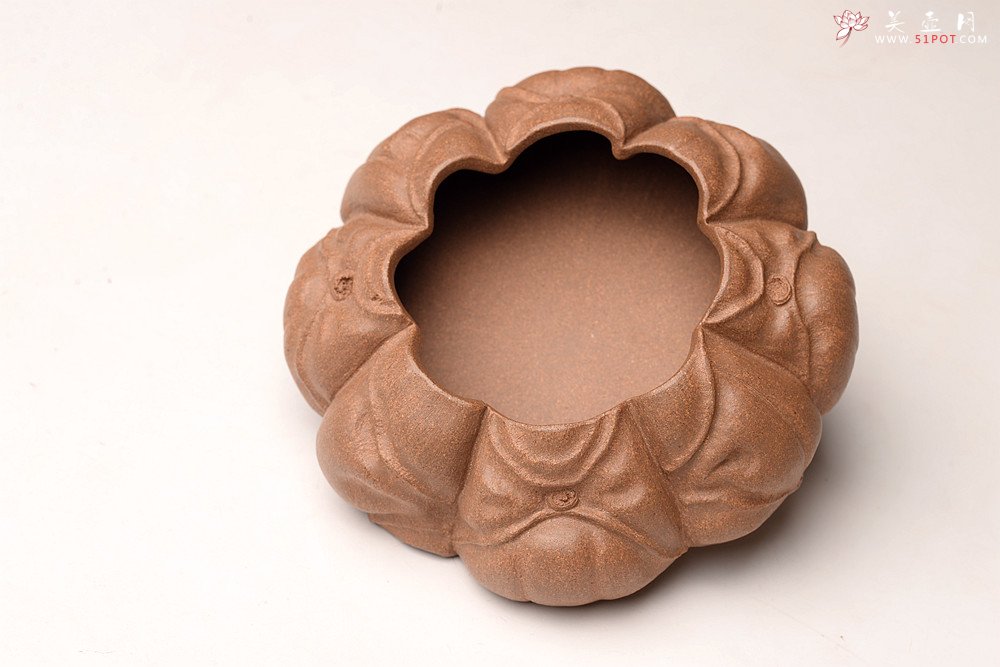 紫砂壶图片：林秀明丙申夏全手原创作品  文房雅器 龙鳞水盂 - 美壶网