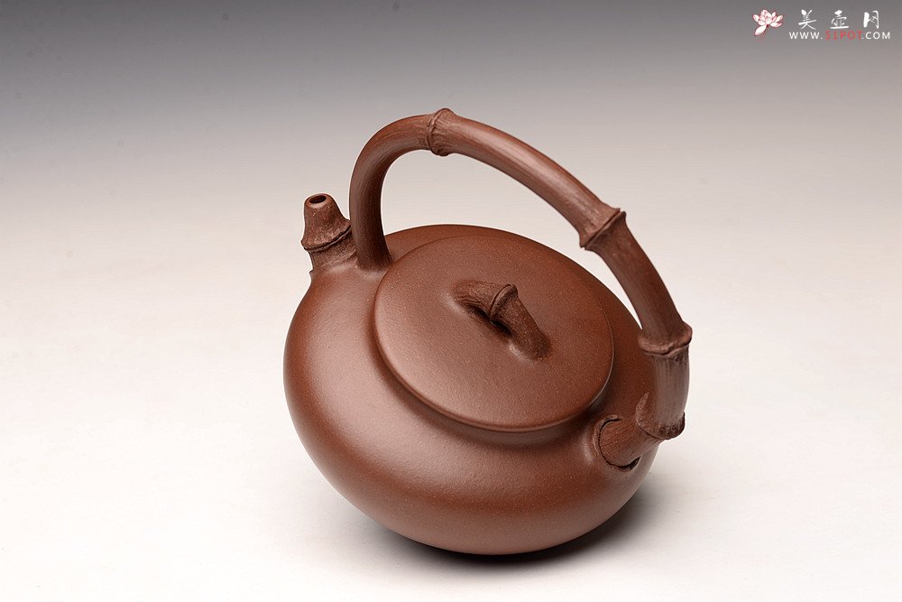 紫砂壶图片：沈秋伟丙申夏全手作品 饱满温润 气韵贯通 精品老紫泥 竹影 - 美壶网