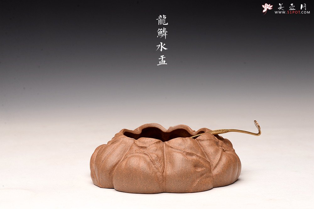 紫砂壶图片：林秀明丙申夏全手原创作品  文房雅器 龙鳞水盂 - 美壶网
