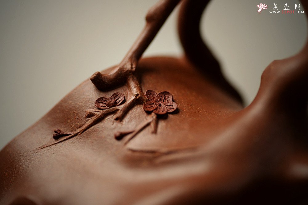 紫砂壶图片：单志萍经典代表作 丙申夏 全手精品花器 喜上眉梢 立体梅花 喜庆~ - 美壶网