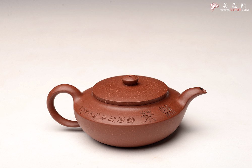 紫砂壶图片：美壶特惠 钱浩进步作品 线条优美 典雅大方 全手工单片拍打成型 汉扁 超高性价比 - 美壶网