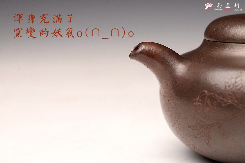 紫砂壶图片：沈秋伟经典作品 气窑窑变 高路精刻 传统全手工 线条舒畅 果元 - 美壶网