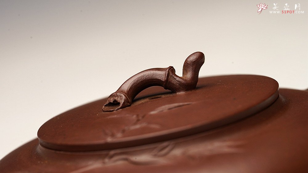 紫砂壶图片：潘丹初丙申秋 文气秀雅 原创作品 灵秀生动 全手紫竹~ 妙趣横生 - 美壶网