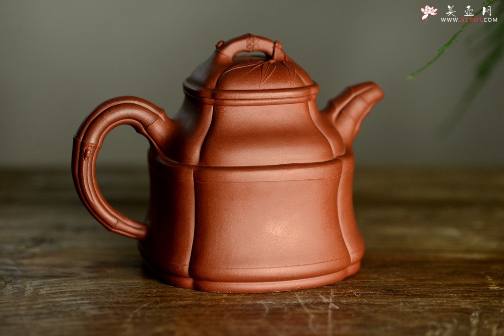 紫砂壶图片：朱牧清新作 豪放大气 不拘小节 大品竹鼎 - 美壶网