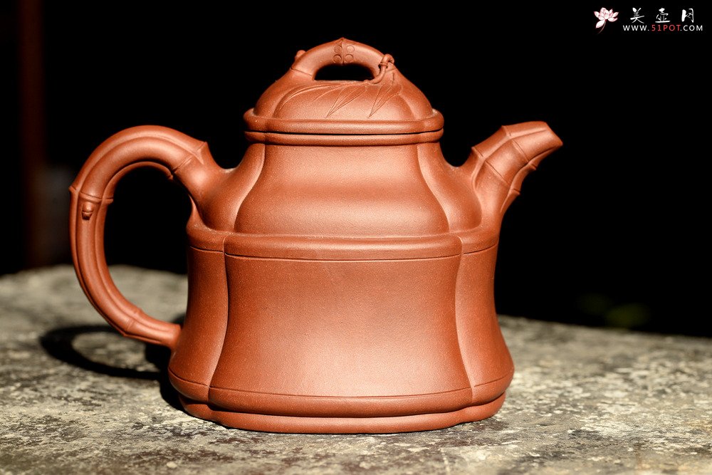 紫砂壶图片：朱牧清新作 豪放大气 不拘小节 竹鼎 - 美壶网