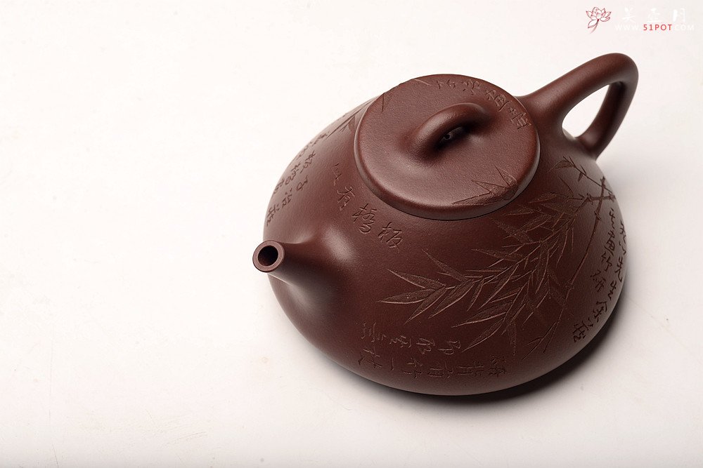 紫砂壶图片：周路健丙申夏摹古之作 张听刚装饰 文气隽永 致敬经典 全手子冶石瓢 - 美壶网