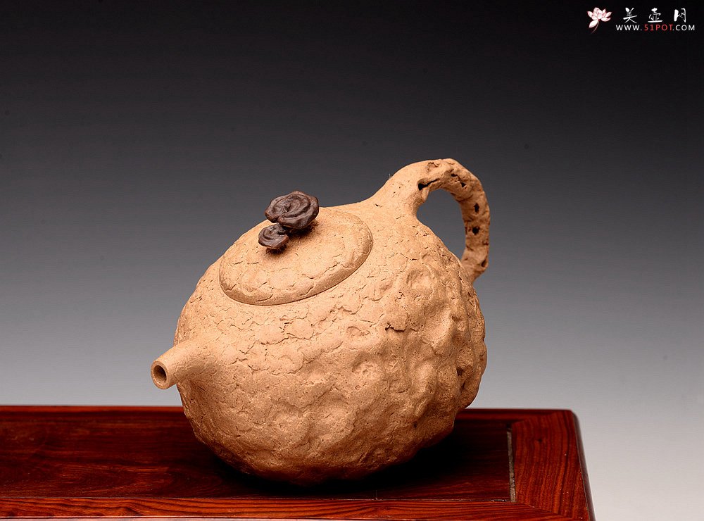 紫砂壶图片：肌理自然生动 全手薄胎灵芝龚春 古朴之味~~~沧桑质感 - 美壶网