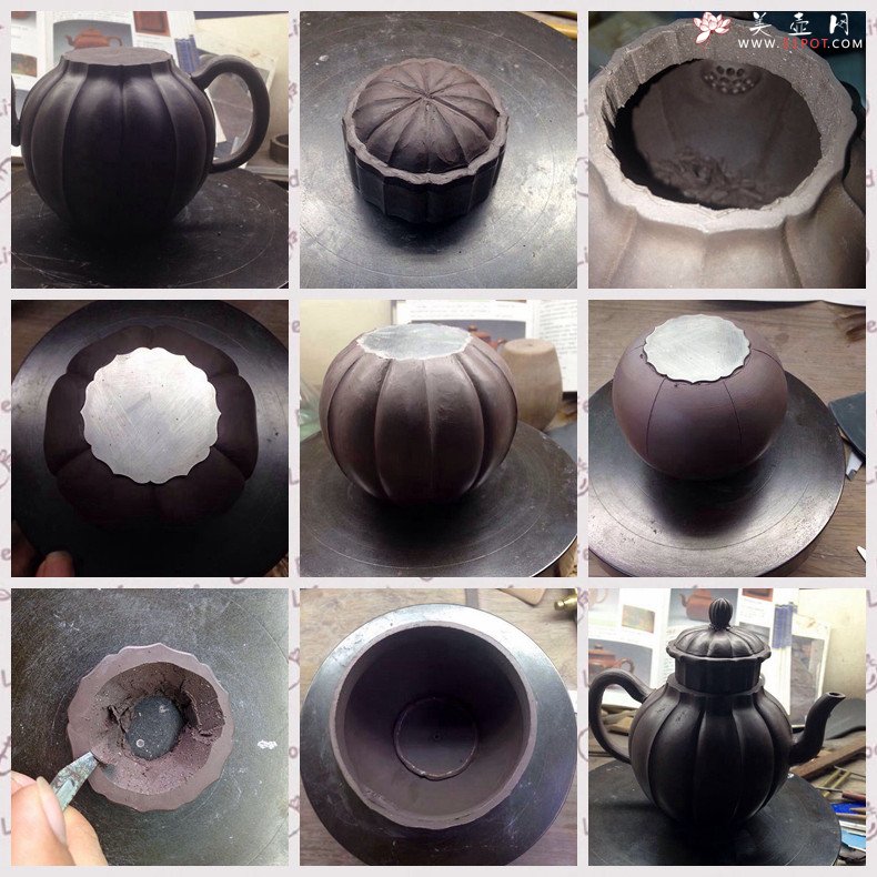 紫砂壶图片：周斌丙申秋全手演绎筋囊器 银台醉客 颇具难度 线条流畅 - 美壶网