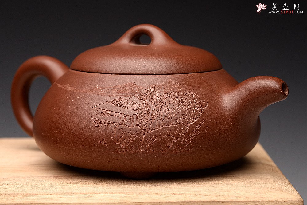 紫砂壶图片：朱牧清新作  张弛有度 工整温润 汉棠石瓢 - 美壶网