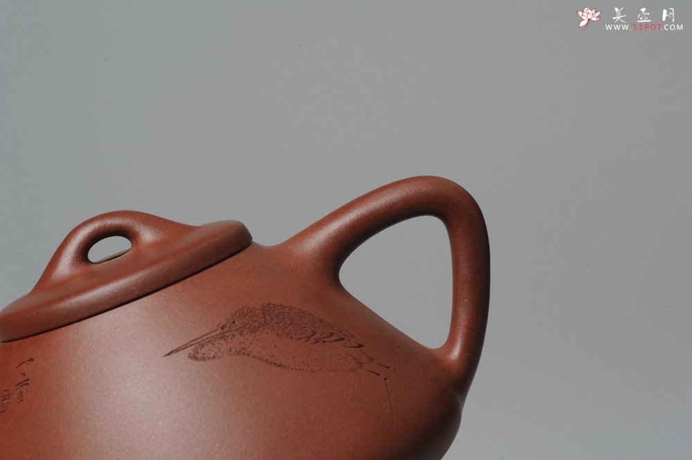 紫砂壶图片：骨肉匀挺 毛国强徒弟陆轶舟文气装饰 全手工子冶石瓢 - 美壶网