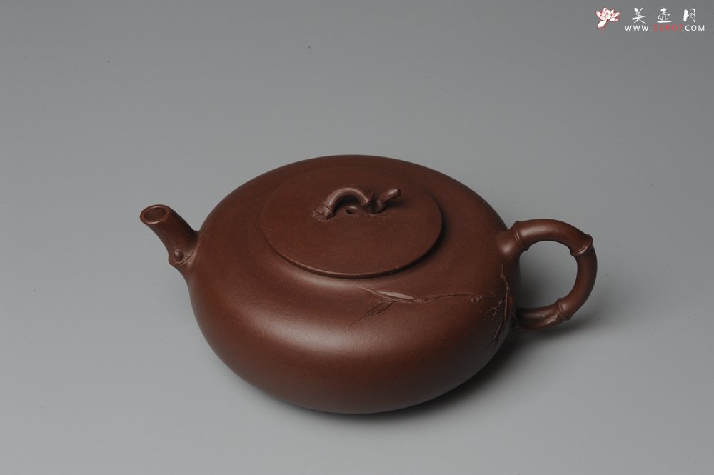 紫砂壶图片：原创全手工紫竹 收藏佳作 - 美壶网