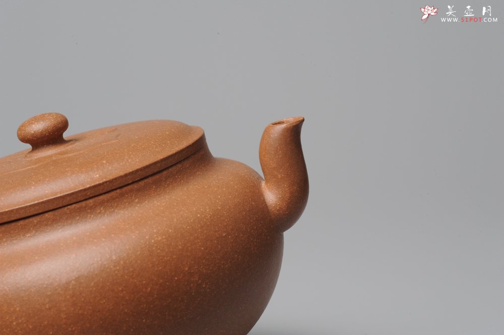 紫砂壶图片：全手工新作柿花 桂花泥 大口实用 - 美壶网