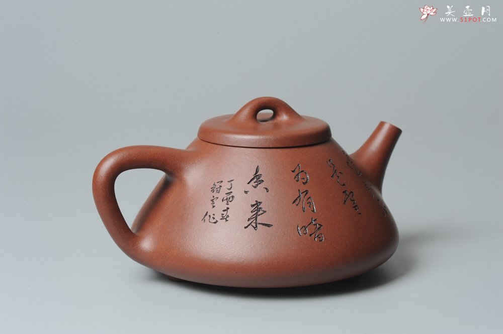 紫砂壶图片：袁冠定文气装饰 全手工子冶石瓢 - 美壶网