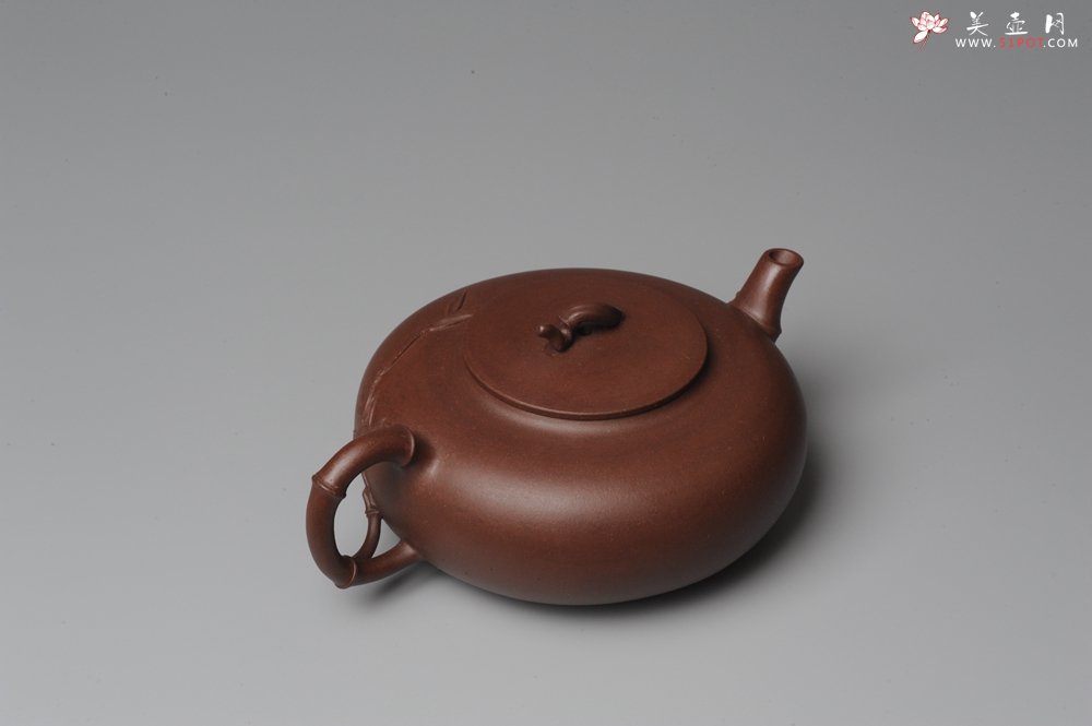 紫砂壶图片：原创全手工紫竹 收藏佳作 - 美壶网