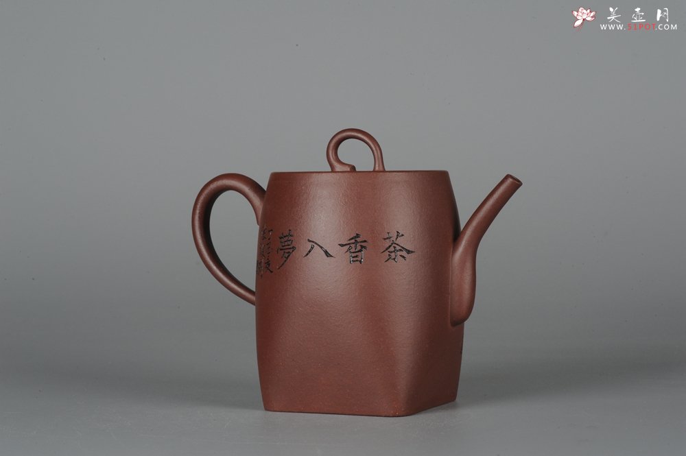 紫砂壶图片：全手工舍得套组 采用优质龙血砂泥料 助工袁德波精心装饰花鸟 - 美壶网