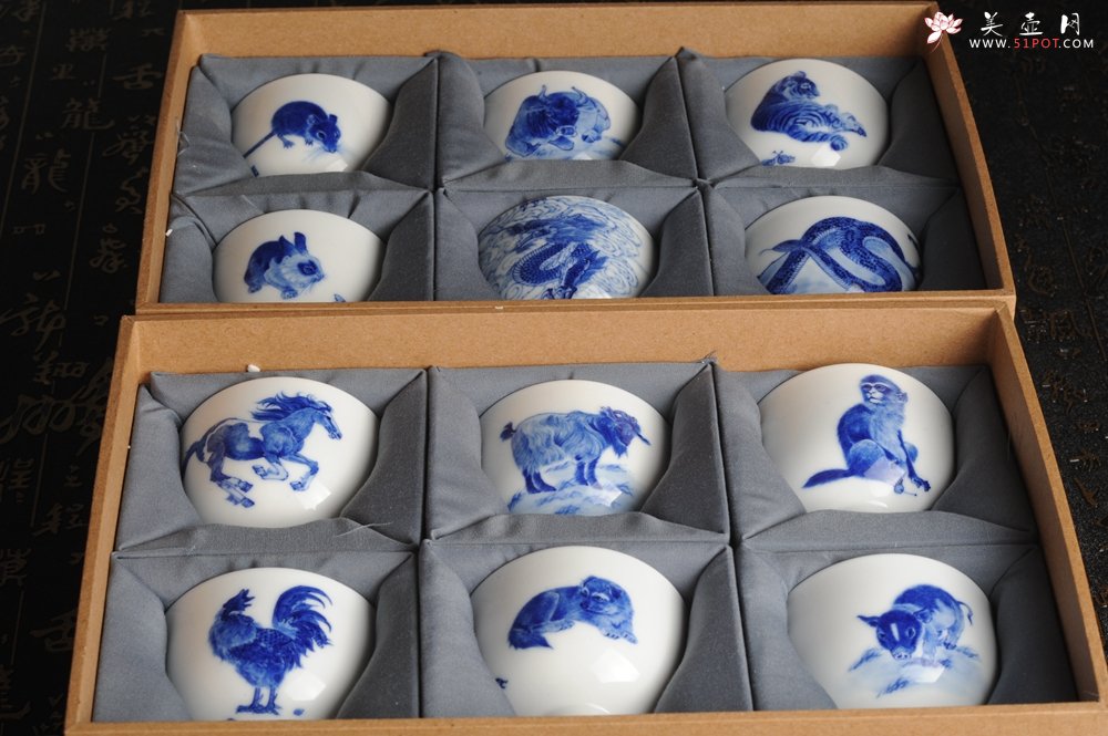 紫砂壶图片：十二生肖景德镇主人杯 送礼自用两相宜 - 美壶网