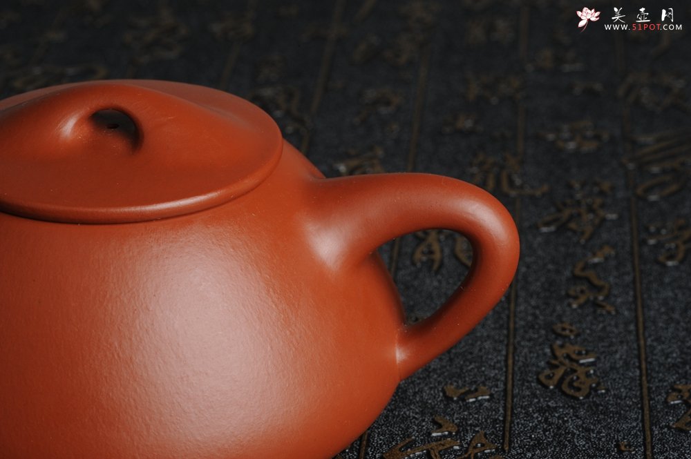 紫砂壶图片：百分百全手工优质朱泥石瓢壶 - 美壶网