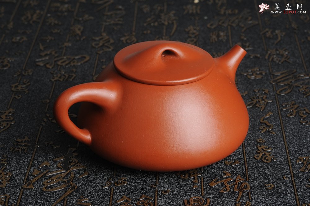 紫砂壶图片：百分百全手工优质朱泥石瓢壶 - 美壶网