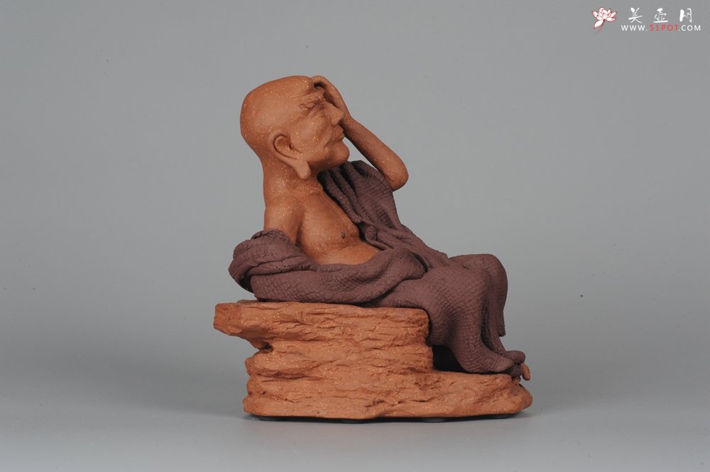 紫砂壶图片：年底特惠 不可多得的用心之作 写意全手工修耳罗汉 精品雕塑 - 美壶网