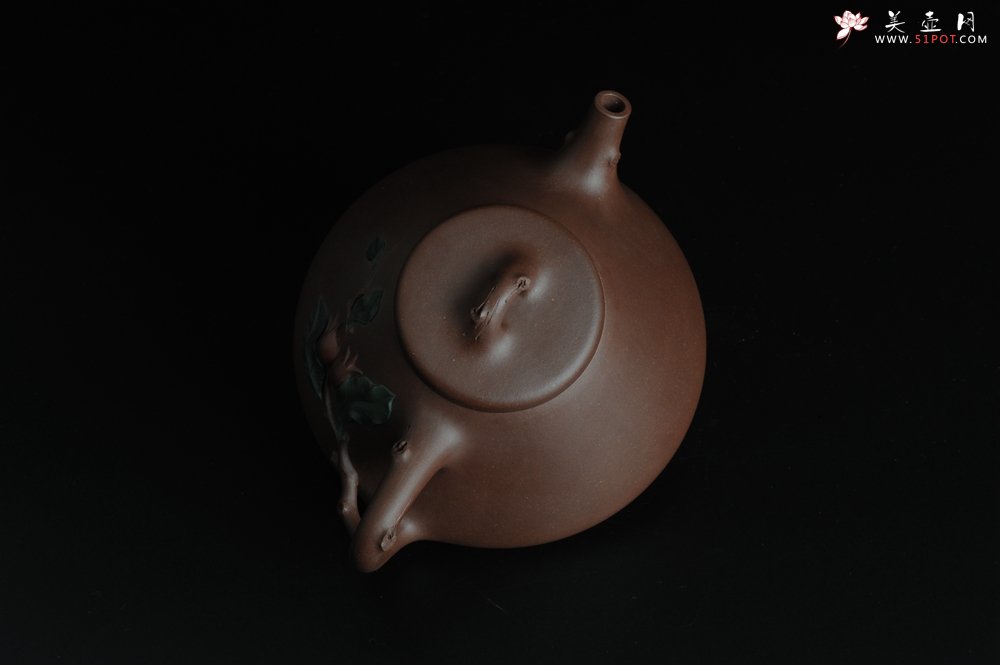 紫砂壶图片：难得老拼紫 全手春华秋实-子冶石瓢 逼真生动 - 美壶网