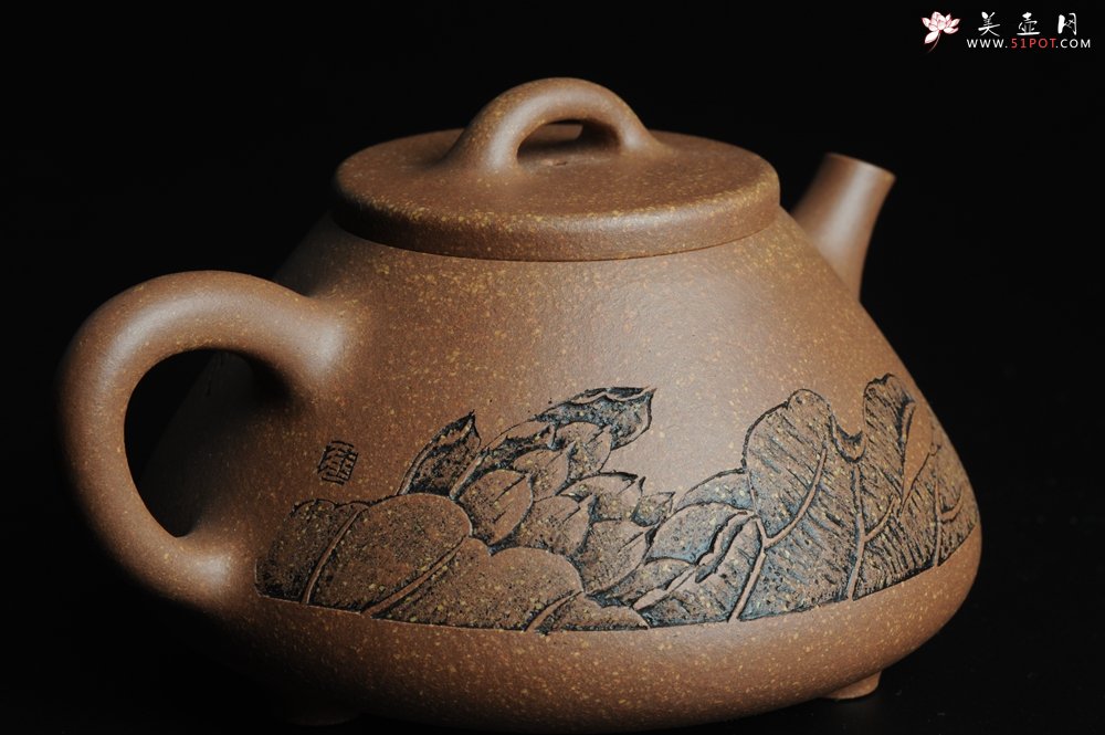 紫砂壶图片：全手工心舟石瓢 毛国强徒弟陆轶舟文气装饰 - 美壶网