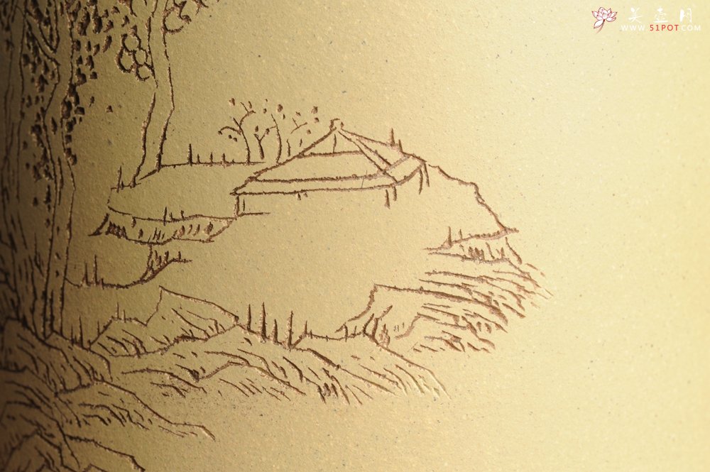 紫砂壶图片：美筒特惠 精品山水高帽笔筒三式 山高月小 水落石出 老师不打草稿直接空刻 一气呵成 - 美壶网