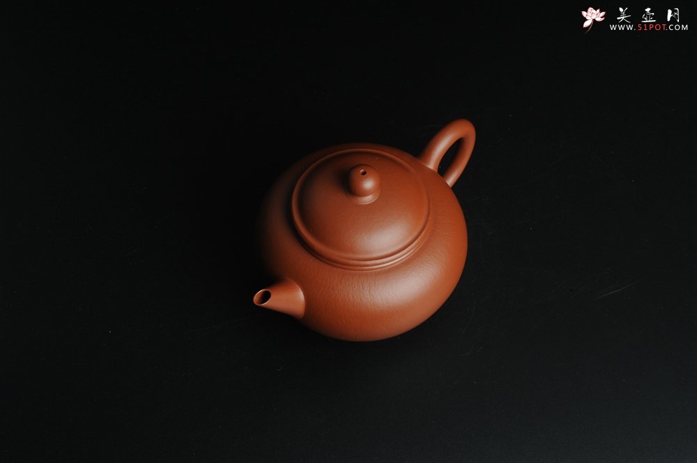 紫砂壶图片：小煤窑朱泥 全手工水平壶 端庄文气 - 美壶网