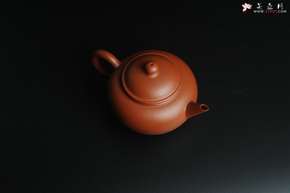 紫砂壶图片：小煤窑朱泥 全手工水平壶 端庄文气 - 美壶网