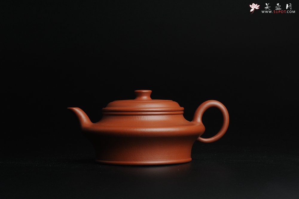 紫砂壶图片：正宗小煤窑朱泥 全手工虚扁 隽秀文气 - 美壶网