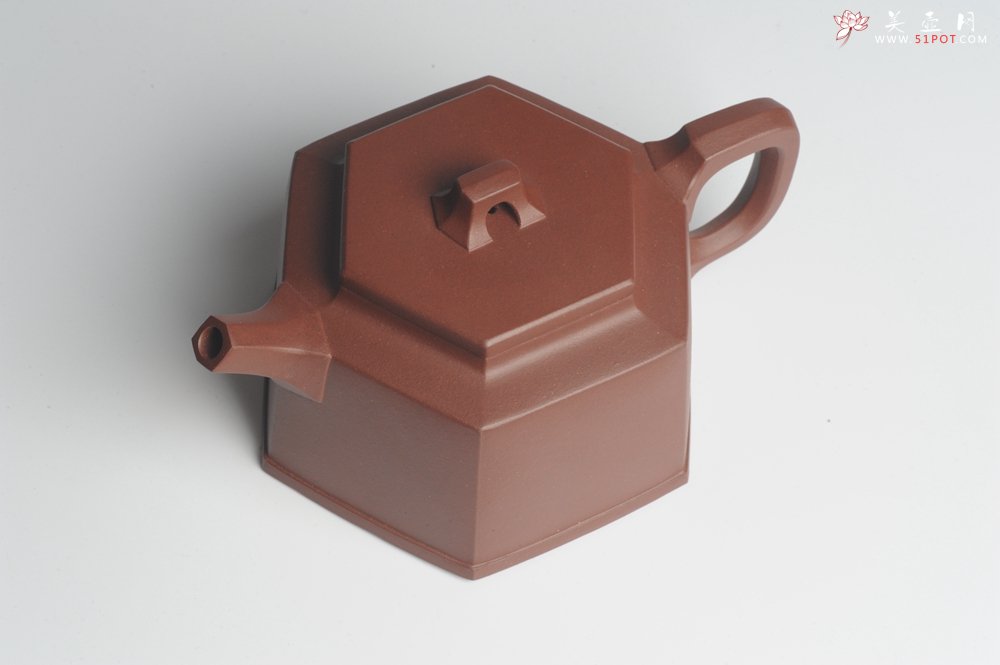 紫砂壶图片：美壶特惠 优质底曹青全手工六方井栏 - 美壶网