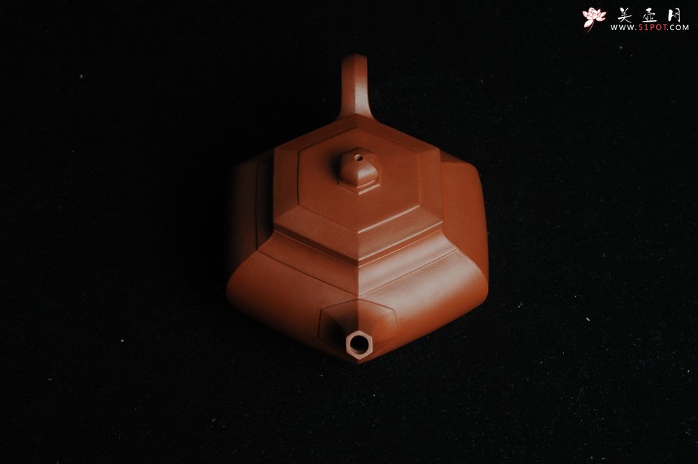 紫砂壶图片：用心之作 优质朱泥全手工大彬六方 工料超好 - 美壶网