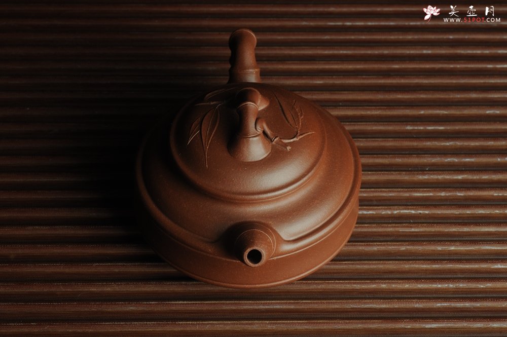 紫砂壶图片：美壶特惠 优质紫泥双线竹鼓 - 美壶网