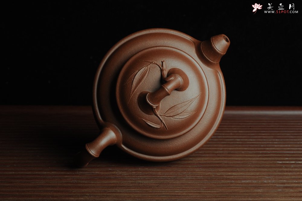 紫砂壶图片：美壶特惠 优质紫泥双线竹鼓 - 美壶网