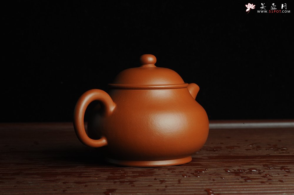 紫砂壶图片：优质赵庄朱泥 全手工潘壶 端庄秀雅 - 美壶网