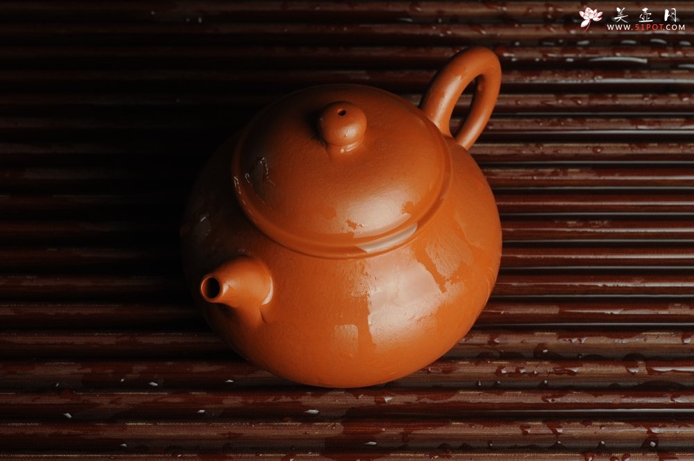 紫砂壶图片：优质赵庄朱泥 全手工潘壶 端庄秀雅 - 美壶网